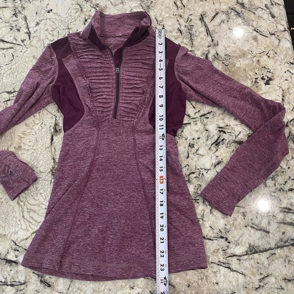 Lululemon Run Your Heart Out Pullover Quarter Zip in Heathered Plum - Picture 9 of 10